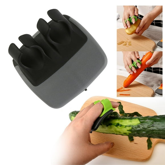 WEIWEIGG Finger-Grip Vegetable Peeler, 304 Stainless Steel Blade with Rubber Rings, Ergonomic Dual-Finger Design for Pumpkins/Carrots/Potatoes