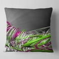 thumbnail image 2 of Designart Fractal 3D Green Purple Stripes - Contemporary Throw Pillow - 18x18, 2 of 5