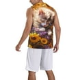 thumbnail image 2 of Naloa Cute Cat Sunflower Basketball Jersey Reversible Men's Mesh Athletic Sports Shirts Training Practice S-4XL4X-Large, 2 of 6
