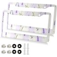thumbnail image 2 of Coolnut Lavender License Plate Frames 2 Pack, Waterproof Aluminum Alloy Car Tag Holder 2 Holes License Plate Covers with Screw Caps Auto Accessories, 2 of 7