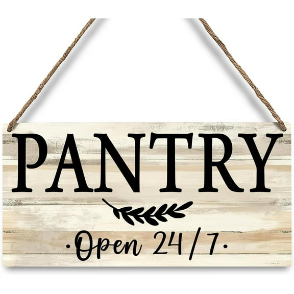 Wood Sign 5x10 Inch Farmhouse Pantry Decor Signs Rustic Pantry Room Decor Pantry Open 247 Vintage Decorative Wood Hanging Wall Plaque For Home Kitchen Wooden Sign Gift For Women Men