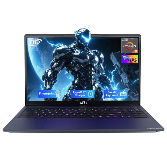 Pre-Owned Nimo 15.6'' IPS FHD-Laptop, 16GB RAM 512GB SSD AMD Ryzen 5(Beat i5-1135G7, 4 Cores Up to 3.7GHz) Student Computer with 2 Years Warranty, 65W Type-C, 180°Viewing, Light&Thin, BT5.2, Numpad