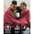 thumbnail image 4 of DUKUSEEK Hooded Stadium Blanket, Waterproof Windproof Outdoor Fleece Blanket - Large (79x56), Portable, Wearable, Warm for Outdoor Camping, Picnic, Stadium, Sports, Beach, Concerts, Car-Wine Red, 4 of 9