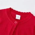 thumbnail image 3 of Coerni Girls Bolero Cardigan Toddler Baby Long Sleeve Knitted Shrug Button Closure Lace Cropped Sweaters Cotton Shawl Outwear, 3 of 8