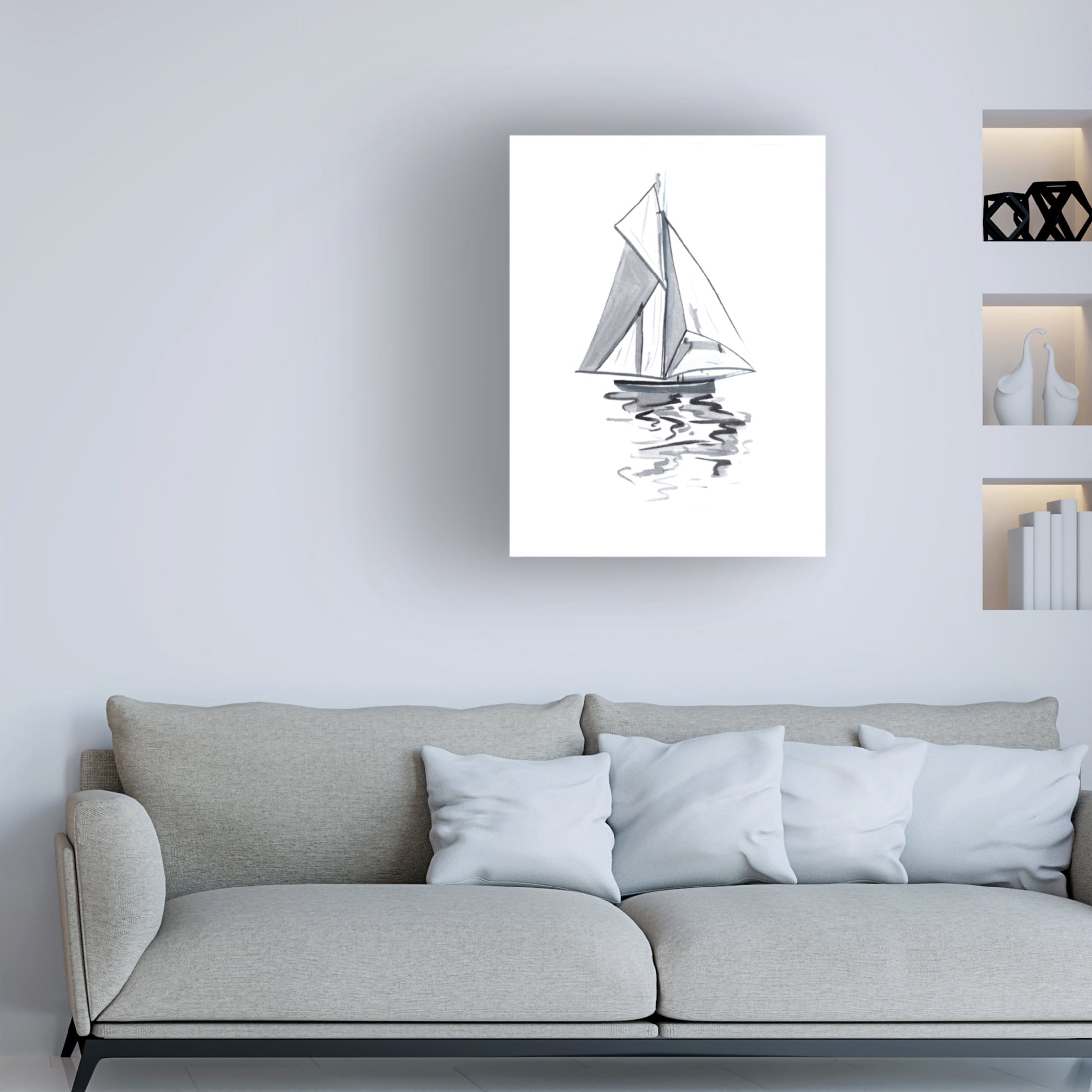 Trademark Fine Art Melissa Wang Blue Boat I Canvas Wall Art
