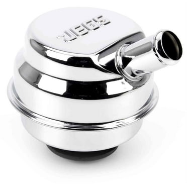 JEGS 50198 Oil Separator/Push-In Breather Chrome Plated JEGS Embossed Push-In St