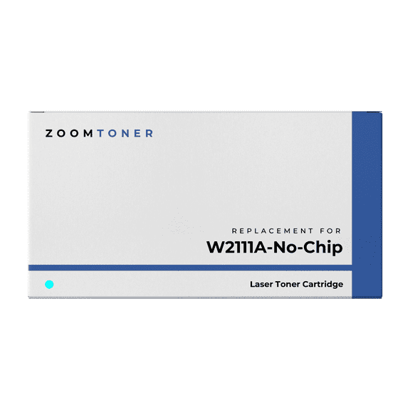 Zoomtoner Compatible with HP W2111A No Chip Laser Toner Cartridge - Regular Yield - Cyan