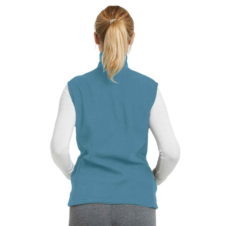 Women's ST.BLUE XL Full Zip Polar Fleece Vest, Comfortable