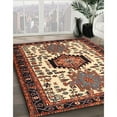 thumbnail image 3 of Ahgly Company Machine Washable Indoor Round Traditional Saffron Red Area Rugs, 4' Round, 3 of 7