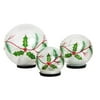 Holly Leaves Globes, Set of 3