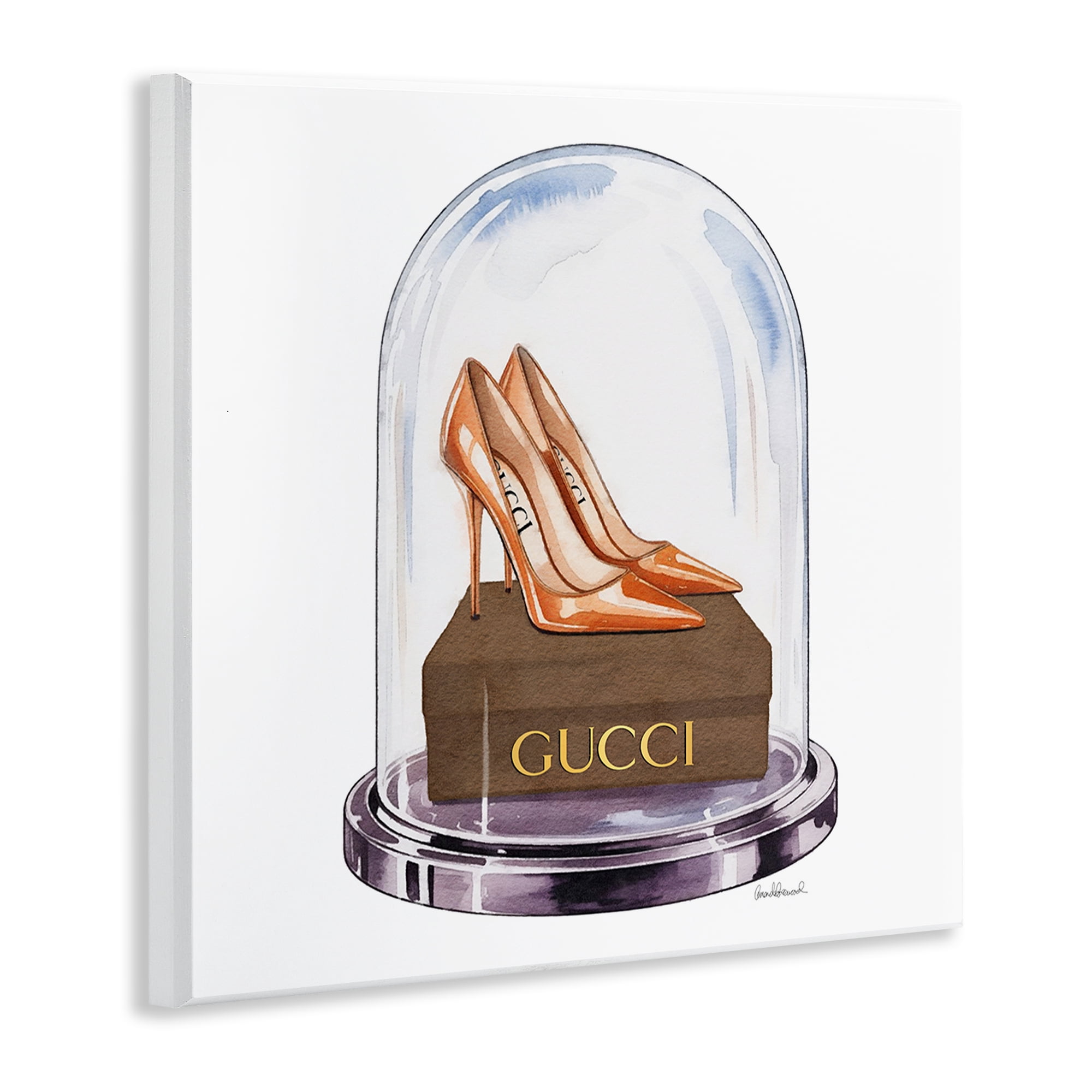 Stupell Industries Satin Heels in Bell Jar Wall Plaque Art, design by Amanda Greenwood