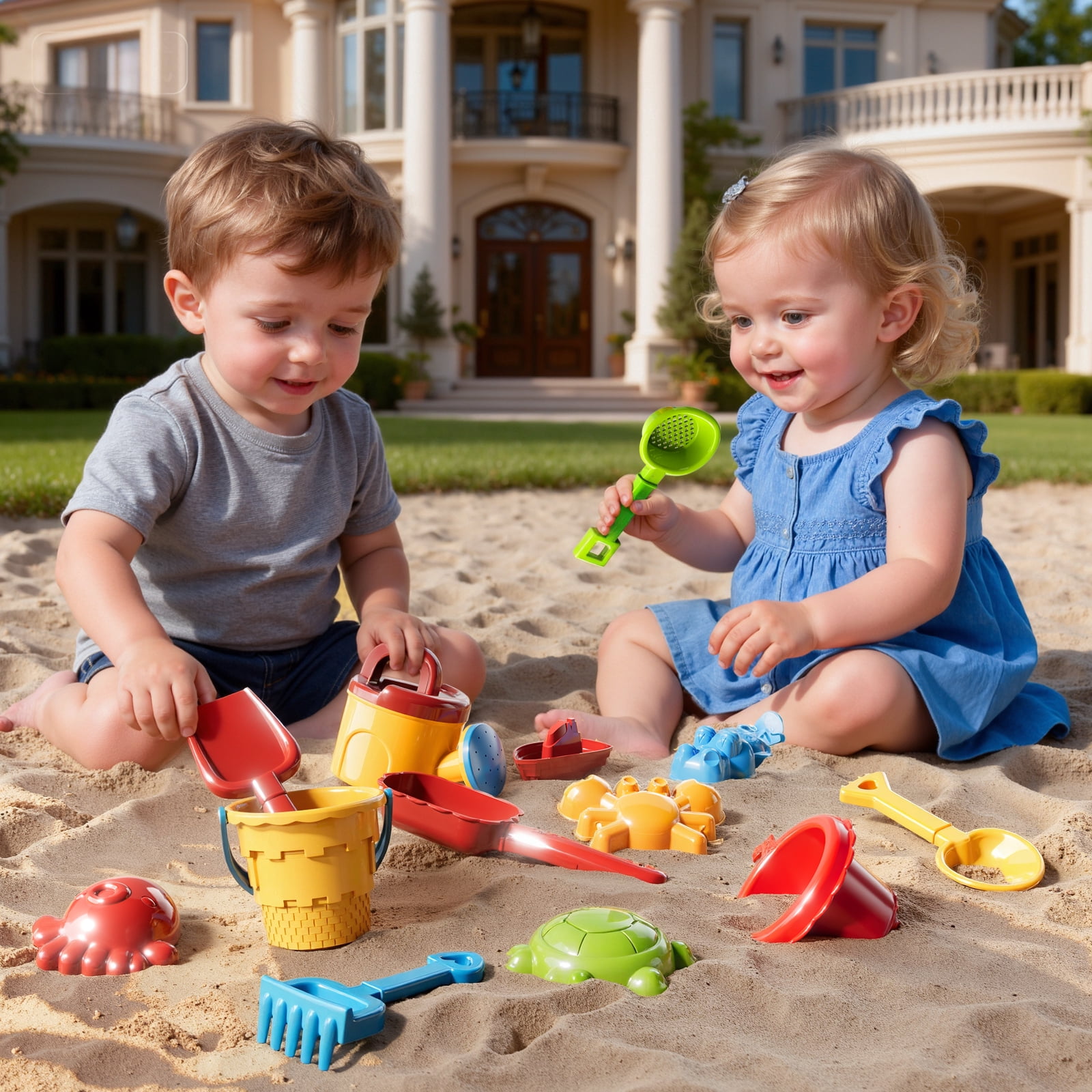 Lucky Doug Sand and Water Table for Toddlers 1-3-6, Toddlers Outdoor Toys Water Table for Kids Ages 18 Month+, Kids Outdoor Toys Water Play