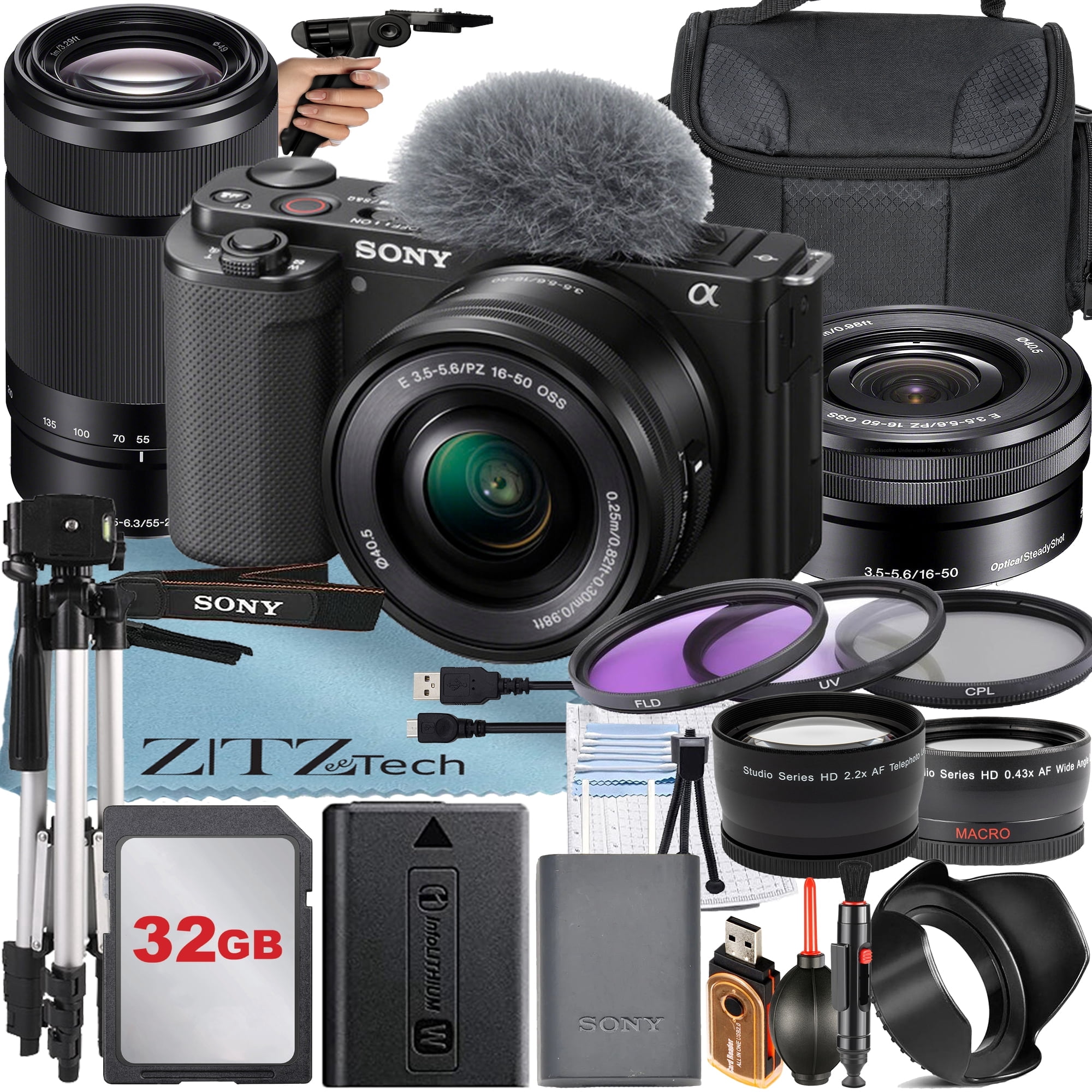 Sony Alpha ZV-E10 Mirrorless Vlog Camera with 16-50mm Lens + 55