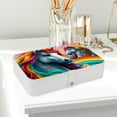 thumbnail image 6 of Unicorn Pu Leather Decorative Box with Removable Compartment, Portable Bracelet Holder, Necklace Organizer, and Storage Box, 6 of 6