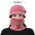 thumbnail image 6 of Opolski Mother Winter Hat Scarf Set Bow-knot Neck Protection Solid Color Thicken Knitted Keep Warm Elastic Short Brim Skiing Hat Scarf Set Purple, 6 of 8