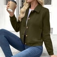 thumbnail image 6 of Zormilly Faux Suede Jacket Women Long Sleeve Button Down Collared Cropped Jackets with Shoulder Pads Lining Fashion Coats, S-2XL, 6 of 8