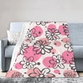 thumbnail image 1 of Pastel Flower Geometry Throw Blanket, Anti-Pilling Ultra-Soft Micro Fleece Cover Blanket for Bed Sofa, for All Seasons, 40"x30", 1 of 9