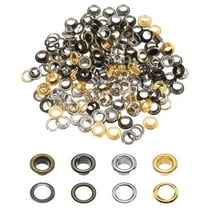 Uxcell 100 Set 1/4" Grommets Eyelets with Washers for Belts Clothes Bead Cores DIY Project Gold Silver Grey Bronze
