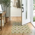 thumbnail image 2 of ODIKA 2'x3' Light Green Diamond Lattice Floral Bow Washable Throw Rug Vintage Geometric Trellis With Dotted Borders And Botanical Motifs In for Hallway, Study Room, Non-Slip Low Profile, Flatwoven, 2 of 7
