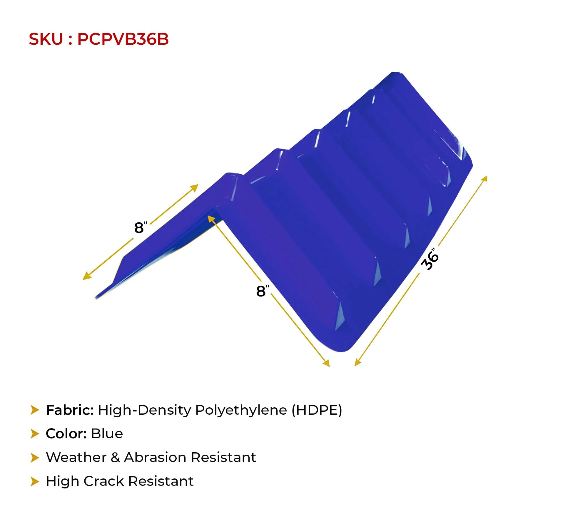 10 Pack Blue Flatbed Edge Protectors - 8" x 8" x 36" |  V Shaped Winch Ratchet Straps Plastic Corner Protector for Flatbed Cargo Load
