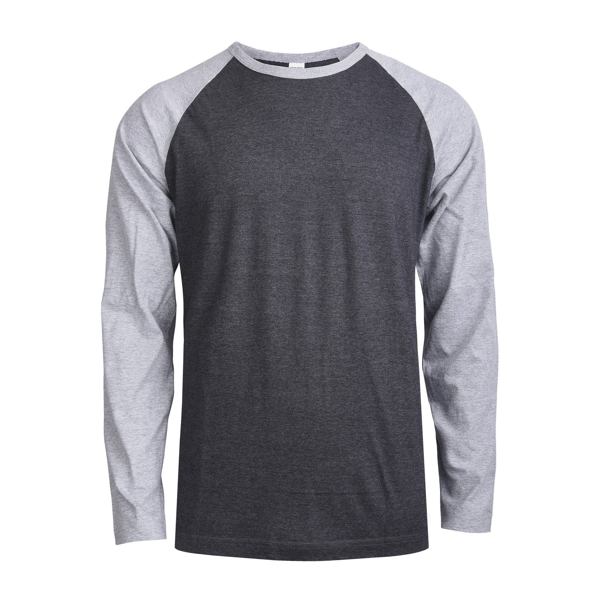 247 Frenzy Men's Essentials Top Pro Long Sleeve Baseball Tee - Heather Charcoal Gray