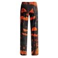 thumbnail image 6 of IYYVV Halloween Pajama Pants for Womens Funny Pumpkin Ghost Print Palazzo Pants Comfy Baggy Drawstring Sleepwear Bottoms Red 3XL, 6 of 6