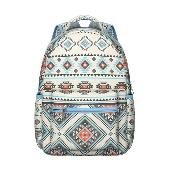 Trendy Boho Backpack for Women - Tribal Print, 17 Inch Laptop Sleeve, Roomy College Daypack, Perfect for Dorm to Library Commute