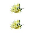 thumbnail image 2 of VONKY Faux Lilium With Realistic Appearance Low Maintenance Artificial Flowers yellow 2Set, 2 of 6