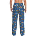 thumbnail image 3 of Uemuo Construction Vehicles Pattern Men's Wide Leg Palazzo Lounge Pants with Pockets Light Weight Loose Comfy Casual Pajama Pants-Small, 3 of 9