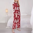 thumbnail image 3 of Lsque Ho Pattern Funny Christmas Pattern Long Sleeve Pajama Set for Women - Soft 2-Piece Sleepwear and Loungewear Set with Pockets, Comfy Nightwear-X-Large, 3 of 7