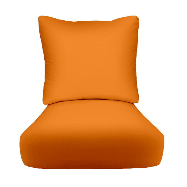 Indoor Outdoor Deep Seating Cushion Set, Orange Lounge Chair Cushions