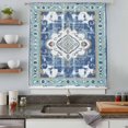 thumbnail image 5 of Blue Boho Sheer Curtains 63 Inches Long, Farmhouse Bohemian Medallion Oriental Flower Light Filering Curtains, Breathable Simi Curtain Privacy Drapes for Living Room Bedroom Window Treatment, 5 of 9