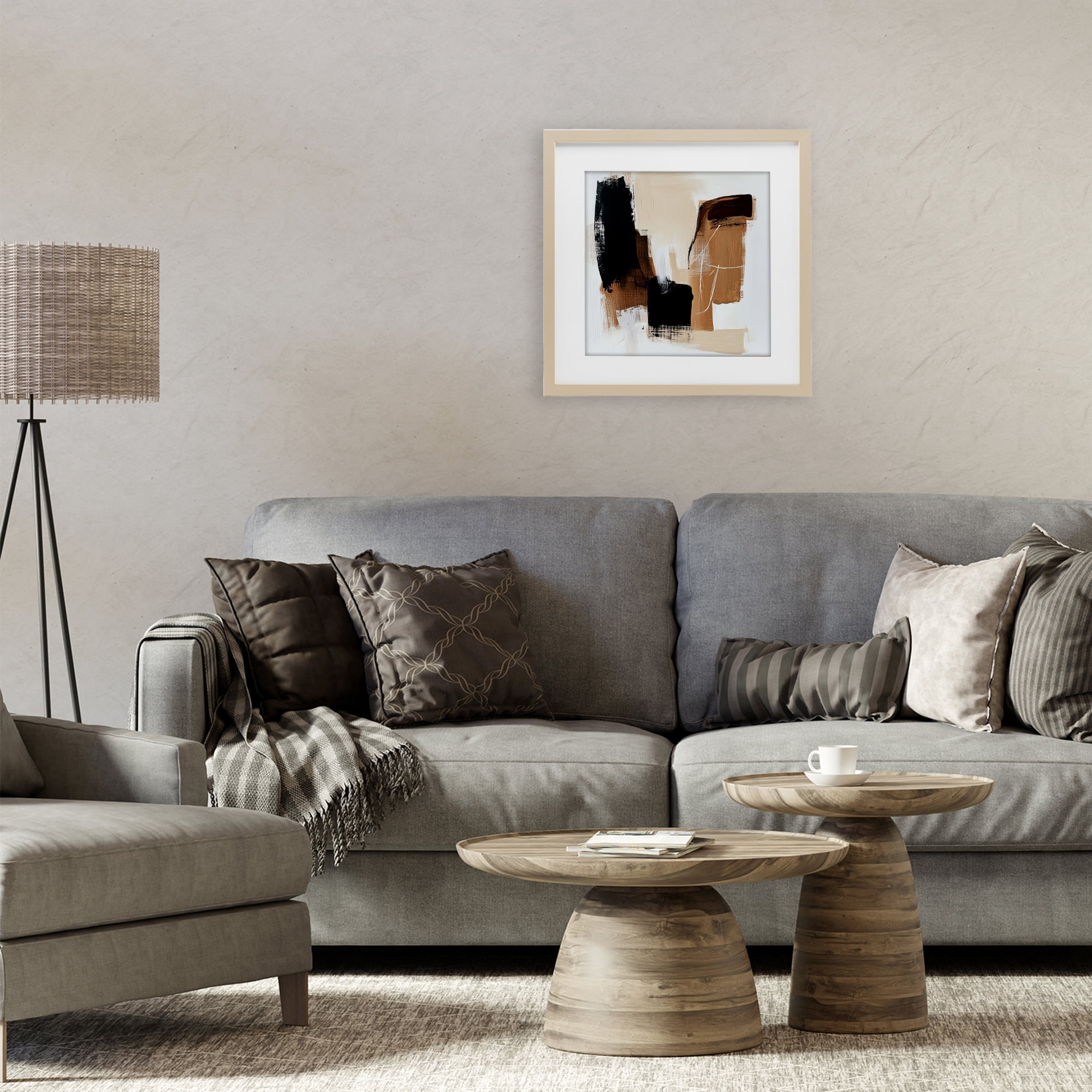 Stupell Industries Earthy Hues Neutral Balance Birch Framed Print Under Glass, design by Petal Prints Design