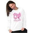 thumbnail image 3 of My Color Pink Breast Cancer Awareness Women Plus Size Crewneck Sweatshirt Brisco Brands 2X, 3 of 5
