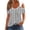 Black, variant on Women's Striped Print O Ring Cold Shoulder V Neck Short Sleeve Tops Casual Loose Fit Blouses for 2026 Summer Black 2XL