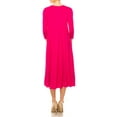 thumbnail image 4 of MOA Collection Women's A-Line Long Dress with 3/4 Sleeves and Relaxed Round Neckline, 4 of 7