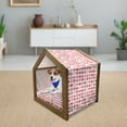 thumbnail image 3 of Valentines Day Pet House, Heart of Love and Romance Hand Drawn Style Romantic Art, Outdoor & Indoor Portable Dog Kennel with Pillow and Cover, 5 Sizes, Vermilion Pink White, by Ambesonne, 3 of 5