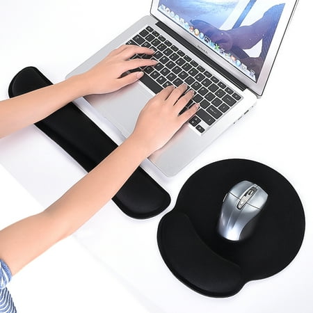 Mouse Keyboard Rest Pad 2-in-1 Memory Foam Wrist Rest Pad Keyboard Mouse Support Cushion,