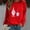 Red, variant on Munlar Long Sleeve Womens Sweatshirts Trendy Crew Neck Red Shirts Sweatshirt Fashion Loose Heart Tops S