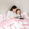 thumbnail image 4 of Erosebridal Girls Cartoon Bowknot Twin Comforter Sets 3-Piece,Dreamy Princess Bow Bedding Set for Teens Women,Pink Reversible,Breathable Home Decor, 4 of 6