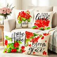 thumbnail image 4 of Lksixu Throw Pillow Covers, 18x18 Inch Square Flowers Print Pillow Cases with Zipper, Soft and Breathable Velvet Pillowcases, Farmhouse Decorative Cushion Covers for Couch Sofa Bedroom & Living Room, 4 of 9
