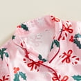thumbnail image 6 of Cjfdfy Toddler Baby Girl Christmas Pajama Set Clothes Candy Cane Gingerbread Man Print Furry Trim Long Sleeve Tops Pants Infant Cute Santa Claus Button Sleepwear Fall Winter Outfit, 6 of 9