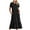 Black, variant on Spring Tops for Women Plus Size Dresses for Women on 3/4 Sleeve Casual Maxi Dress Bohemian Floral V-Neck Puff Short Sleeve Beach Tiered Sundress Long Swing Dress Gifts for Women