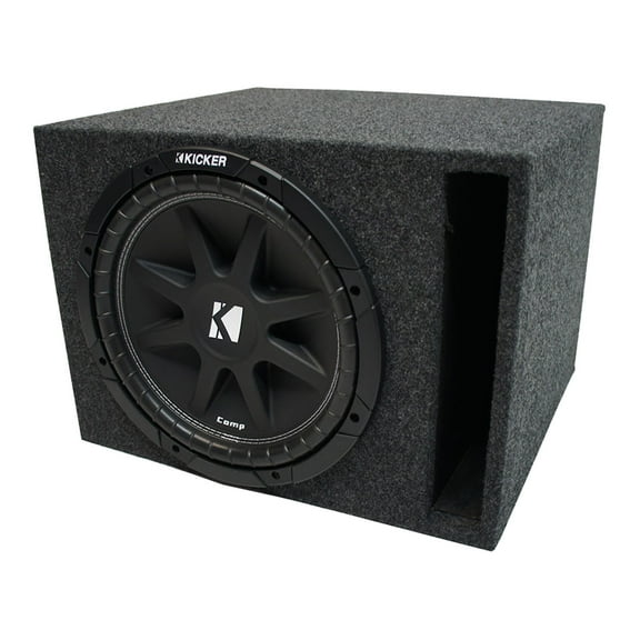 Kicker 43C124 12" 300W 4-Ohm COMP Car Audio Subwoofer and Single Vented Sub Box