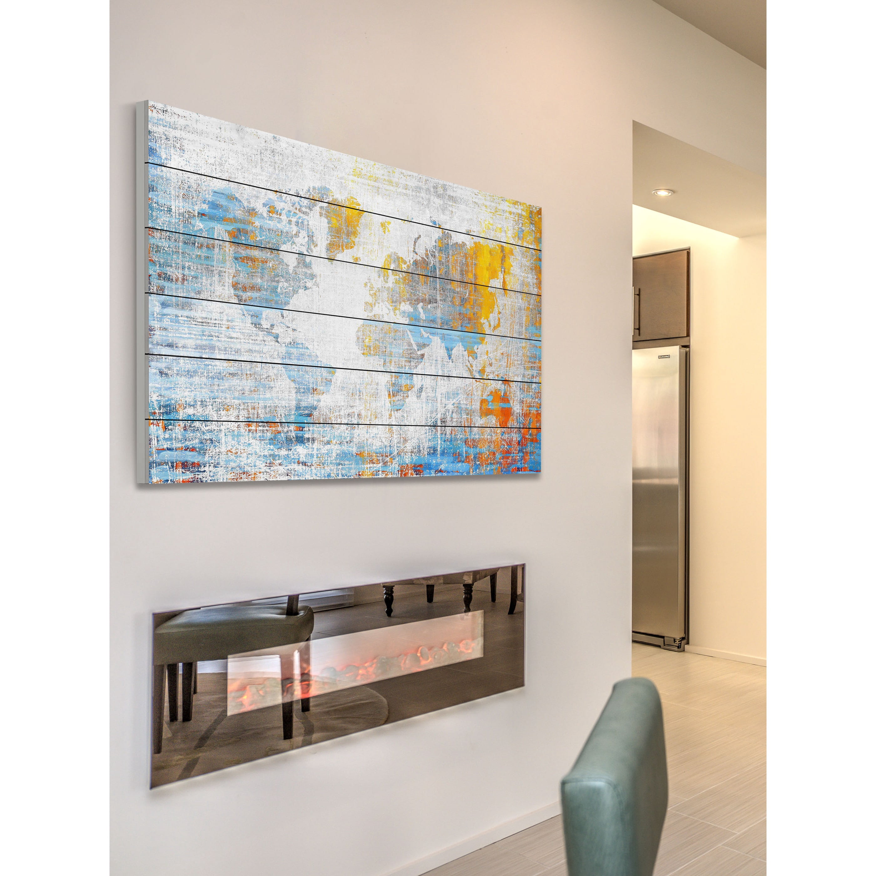 "Continental Journey" Painting Print on White Wood