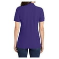 thumbnail image 2 of Womens Core Blend Cotton/Polyester Pique Polo Purple 2X-Large, 2 of 6