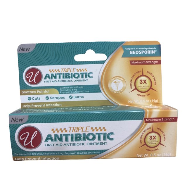 Antibiotic First Aid Ointment Soothes Painful Bacitracin Zinc 400 Units