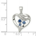 thumbnail image 2 of 925 Sterling Silver Clear and Blue Cubic Zirconia Heart Shaped Pendant, 2 of 5