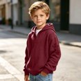 thumbnail image 7 of Nugftut Boys Hoodies Size 11-12 Years Quarter Zip Waffle Knit Kids Long Sleeve Hooded Sweatshirts Casual Daily Hoodies, 7 of 7