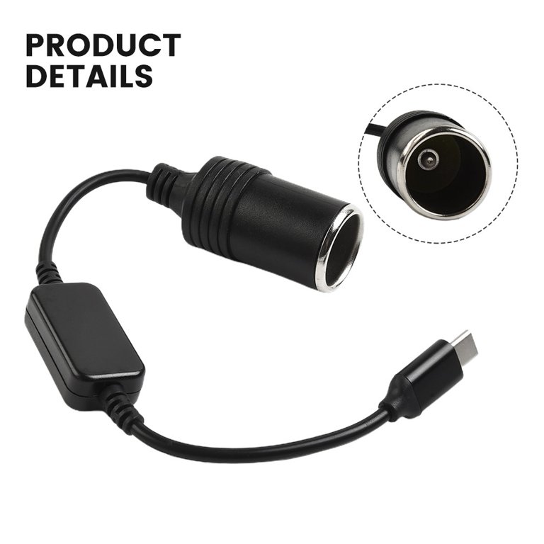 cigarette lighter converter walmart USB to 12V DC Car Charger Adapter AC/DC ACDC adapter convert Please check your rating before use USB C Male to 12V
